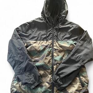 H&M CAMO COLORBLOCK WINDBREAKER JACKET- SIZE L